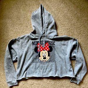 Disney Minnie Mouse Cropped Hoodie Woman’s Size Medium
